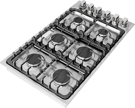 36 in. Lumin Coll Drop-In 6 Burner Gas Cooktop in Stainless Steel