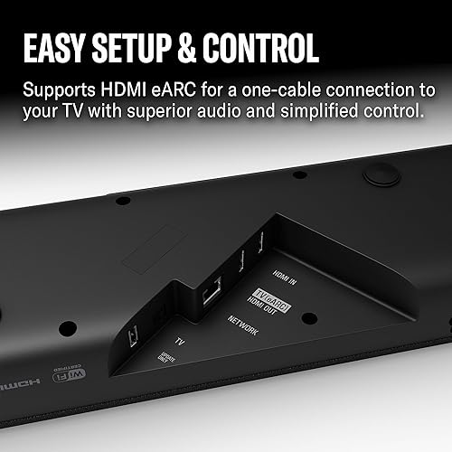 Miniatura 6 de Yamaha Barra de sonido True X Bar 50A Dolby Atmos con subwoofer inalámbrico, Wi-Fi, transmisión de música, entornos inalámbricos opcionales (negro)