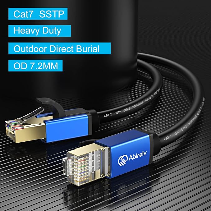Cable Ethernet Cat7 50ft resistencia UV, impermeable miniatura 2