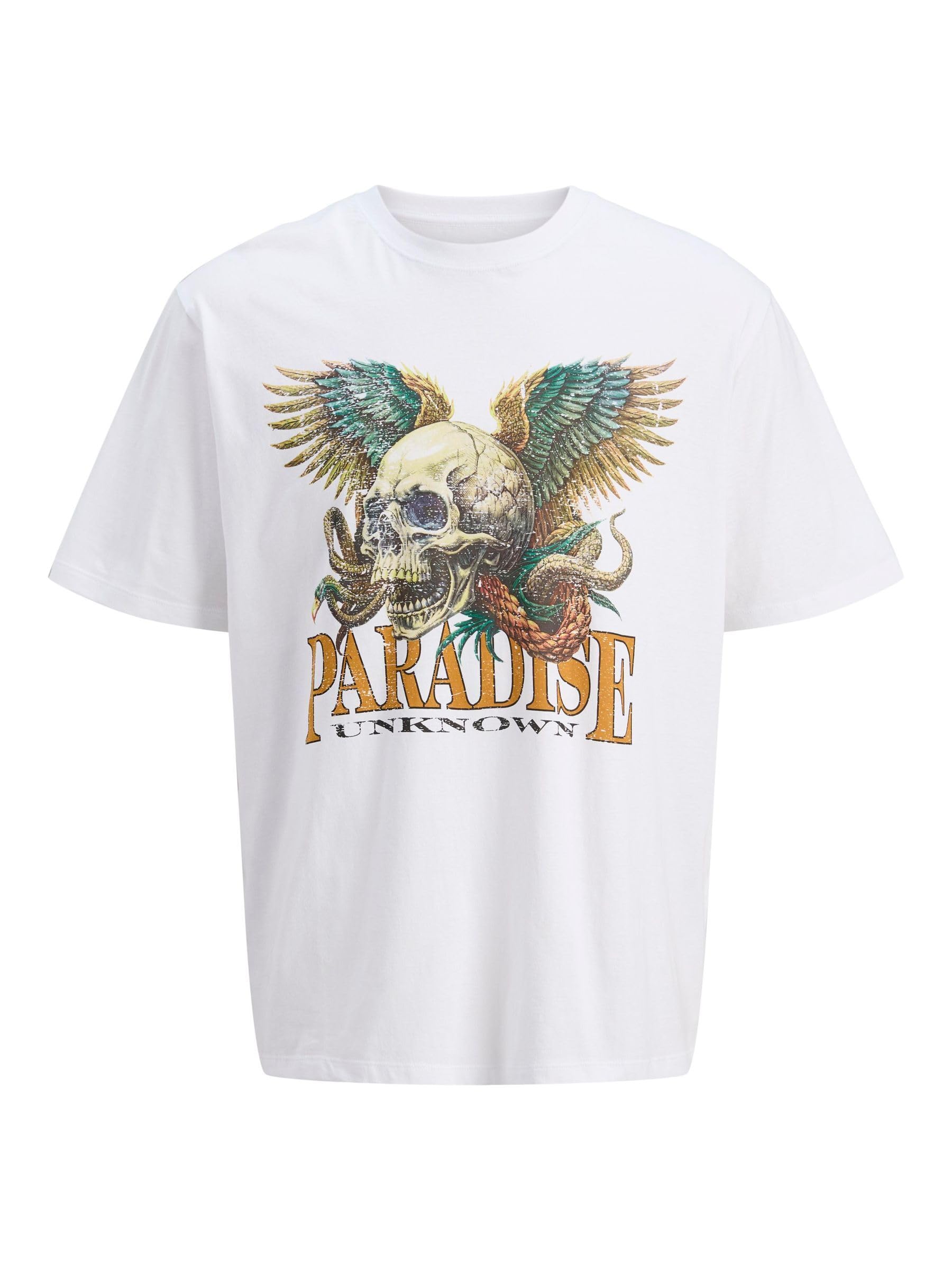 JACK & JONES Joreaglerock Gallery Tee SS Crew Neck Tg, Bright White, L