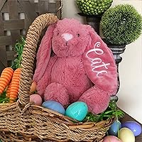 Vista 5 de Embroidered Plush Bunny With Child'S Name HandMade Custom Plush Toy Child'S First Easter Gift