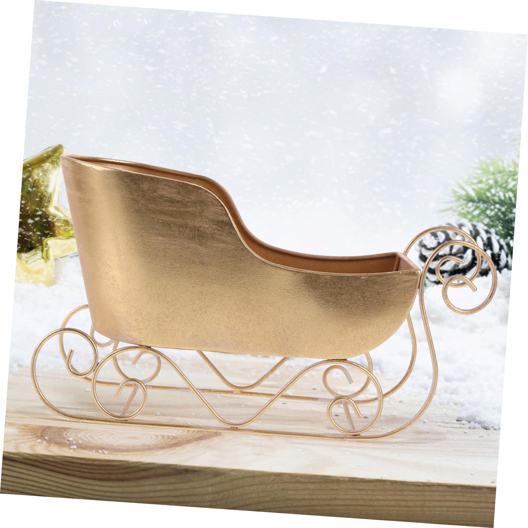 Mini Eisenschlitten Weihnachtsdeko für Schreibtisch Tischdeko Weihnachtsschlitten-anhänger Schlittenornament aus Eisen Zarte Schlittenverzierung Schlittenverzierung
