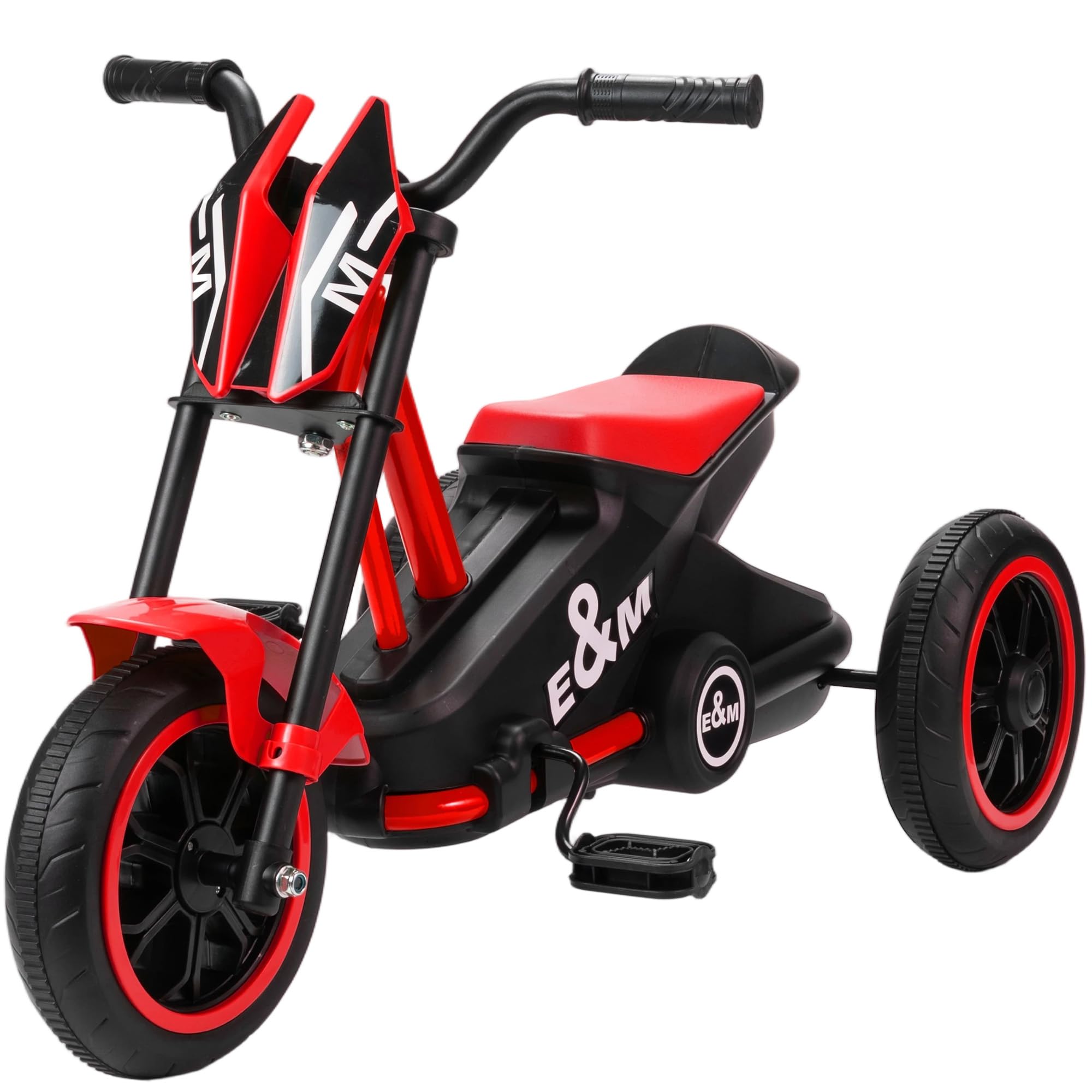 AIYAPLAY Dreirad Kinderfahrrad mit Pedal für Kinder 18-36 Monaten Rot