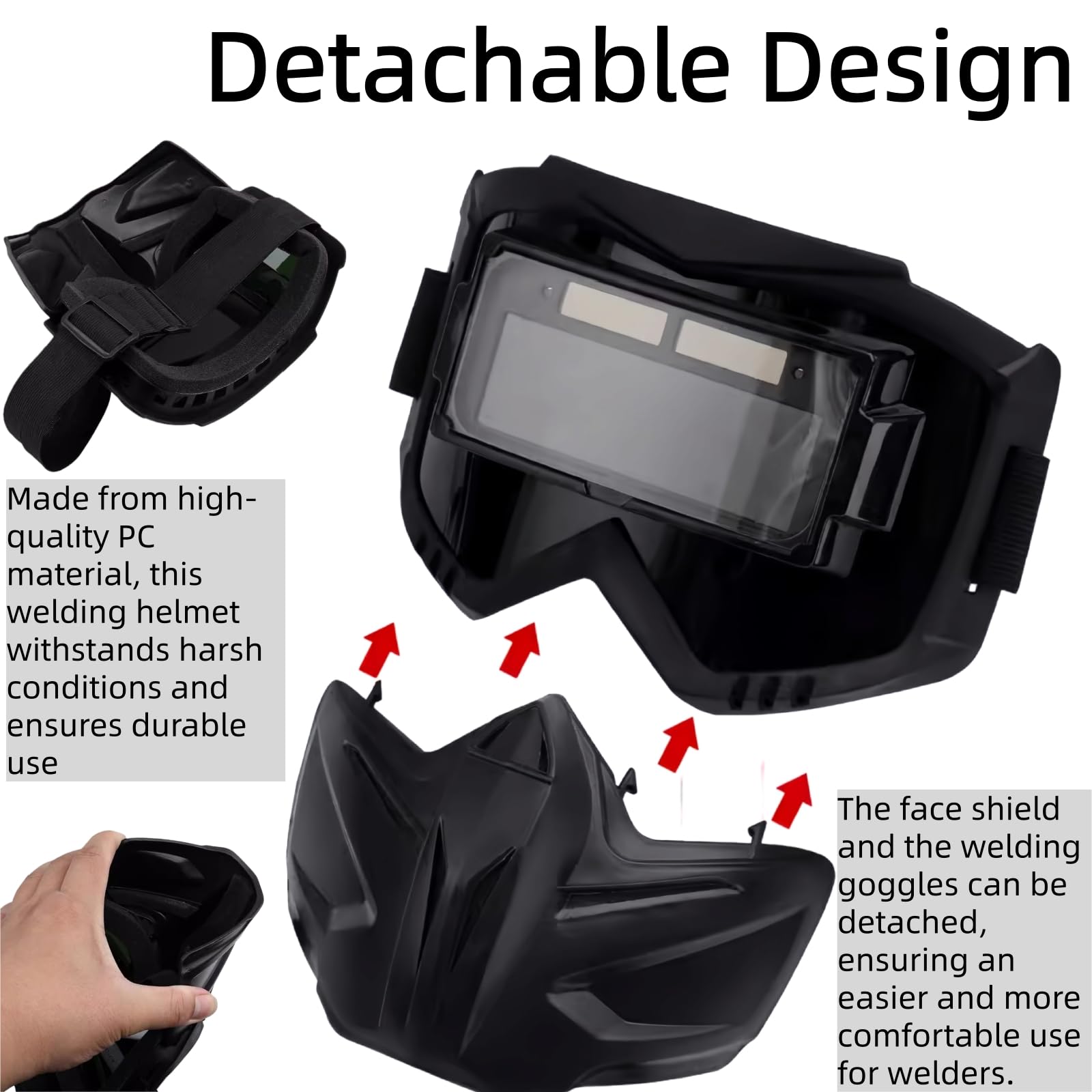 Casco de soldadura - Máscara de soldadura con oscurecimiento automático antirreflejos - Protección ocular para moler plasma corte TIG MIG