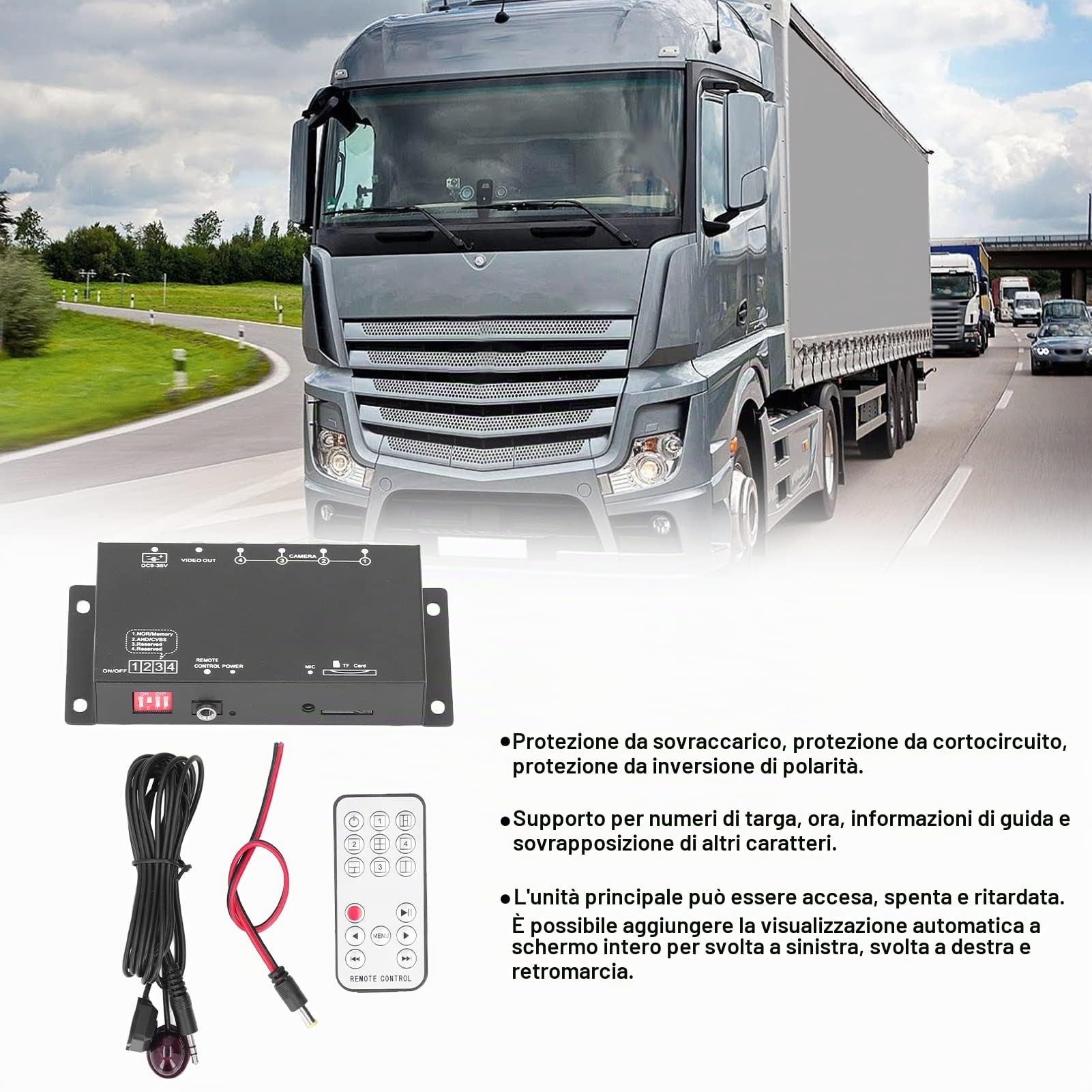 Videoregistratore Mobile DVR per Auto, Mini MDVR 1080P a 4 Canali Design di Livello Industriale per Camion, Rimorchi, Furgoni, Autobus e Veicoli