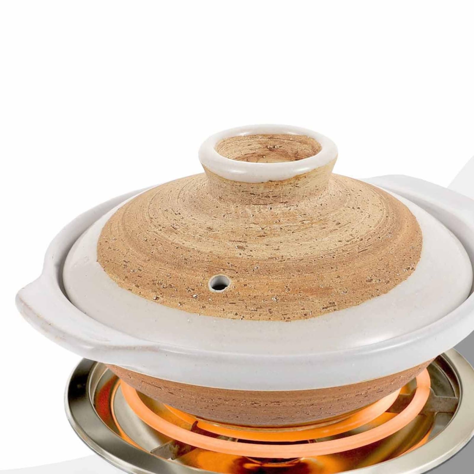 Gliniany garnek, Gliniany japoński garnek z powłoką zapobiegającą przywieraniu, chiński, pokrywką, do gorącej zupy bibimbap Dolsot, 18 cm