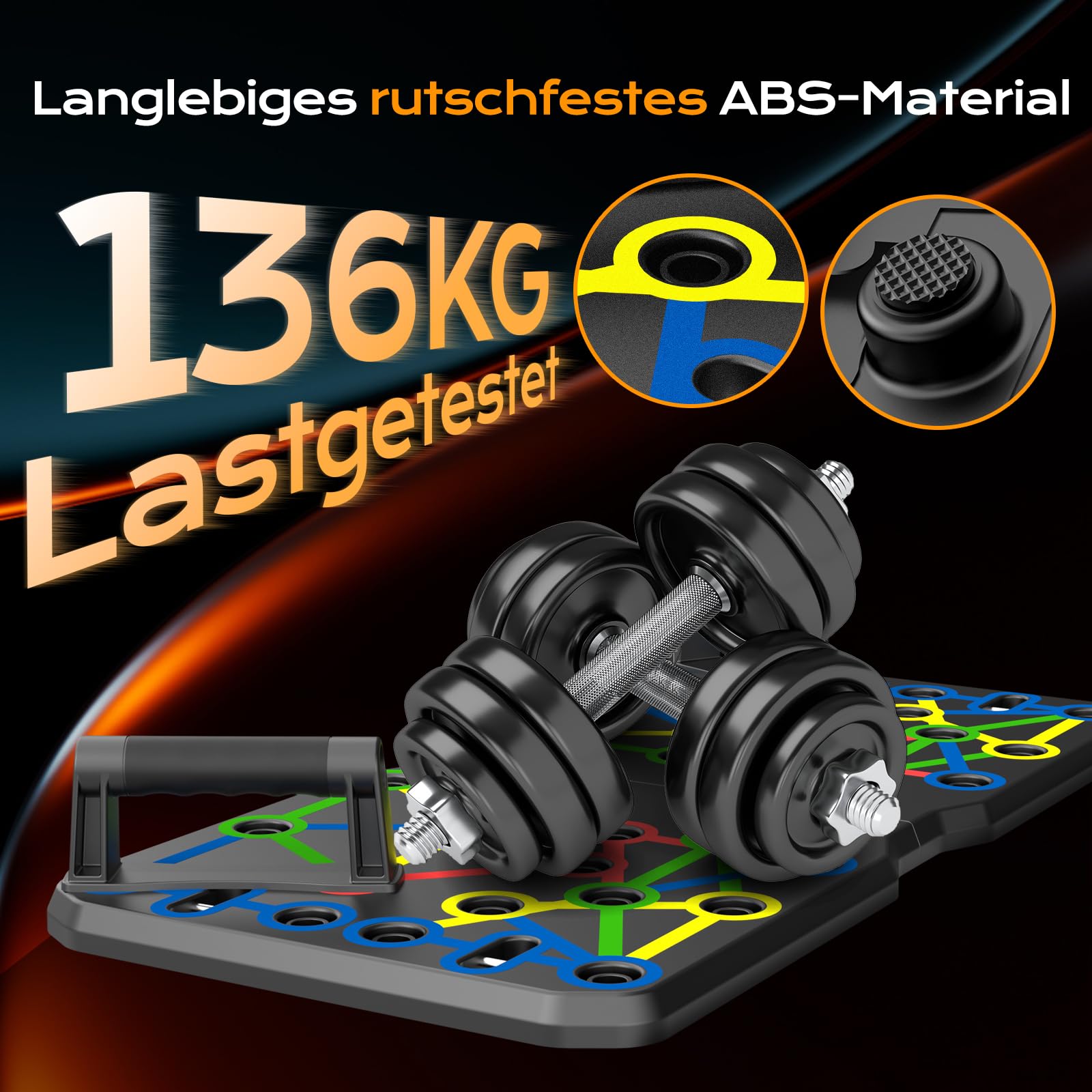 AERLANG Liegestützgriffe Fitnessgeräte für zuhause Tragbares Multi-in-One Push-up-Board-Set Effizientes Muskeltraining für Männer und Frauen