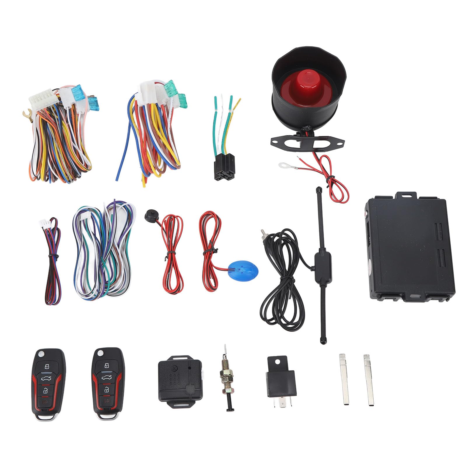 Universal de Alarma de Seguridad para Automóvil con Arranque con un Solo Botón, Funciones Antirrobo para Vehículos de 12 V, Bloqueo y Desbloqueo Remotos