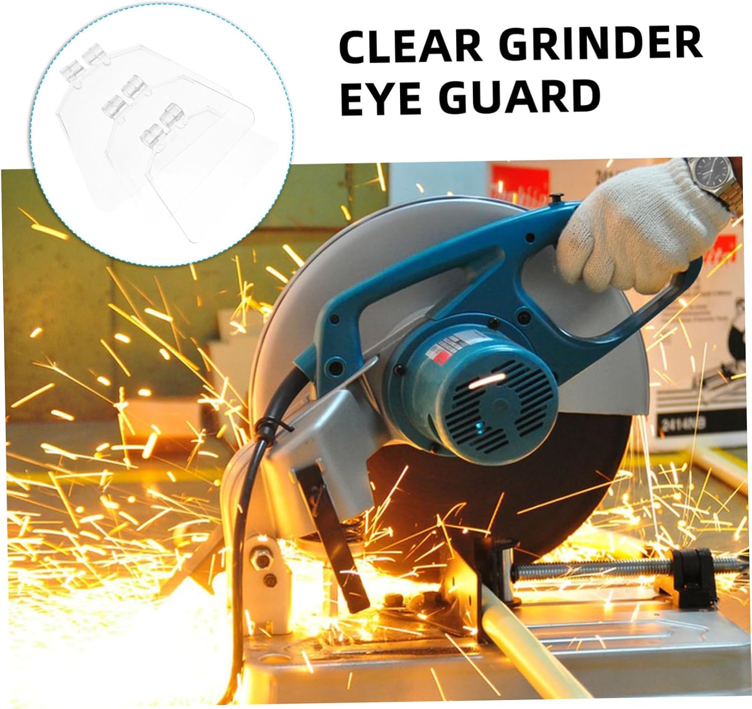 NUOBESTY 3Pcs Transparent Eye Guard Shields for Bench Grinders Durable Plastic Eye Protection for Face Safety Easy Replacement Eye Shields for Grinders
