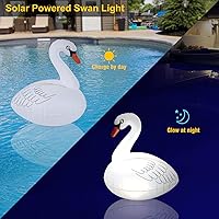 Vista 2 de Luces Flotantes Solares Cisne - Impermeable Inflable LED Multicolor para Piscina, Playa, Jardín, Patio y más