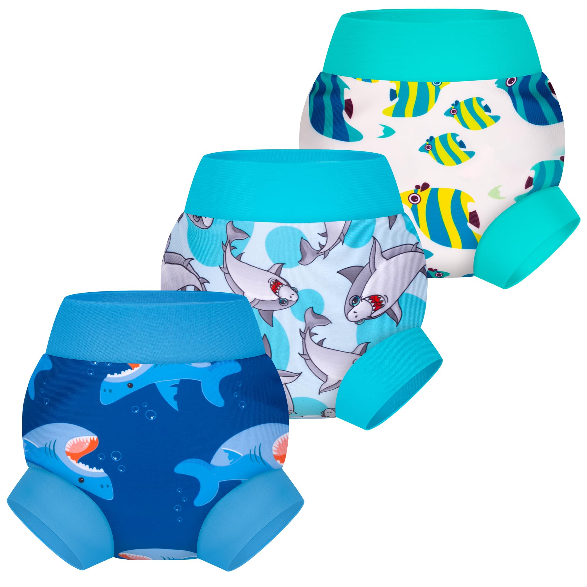 BIG ELEPHANT Baby Schwimmwindeln 3er Pack – Wiederverwendbare, Verstellbare & Waschbare Badehose für Babys & Kleinkinder