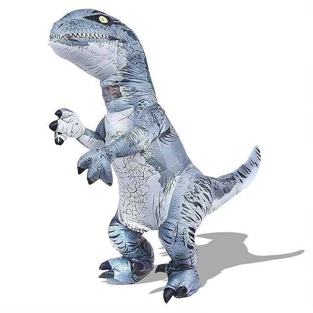PARAYOYO Disfraz Hinchable de Dinosaurio Velociraptor, para Adulto, Halloween