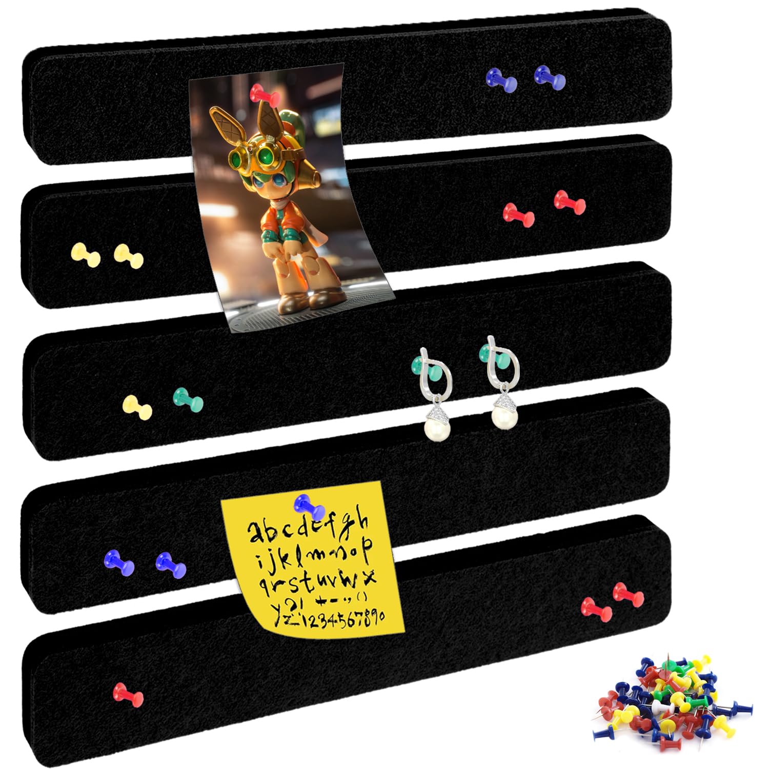 Bulletin Board Cork Board Cork Boards for Walls Cork Board for Office Pin Board Bulletin Boards for Walls (Black)