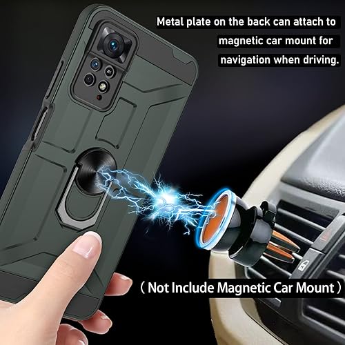 Miniatura 10 de Redmi Note 11 Pro - Funda para Redmi Note 11 Pro 5G con 3 protectores de pantalla de vidrio templado, soporte de anillo integrado y soporte