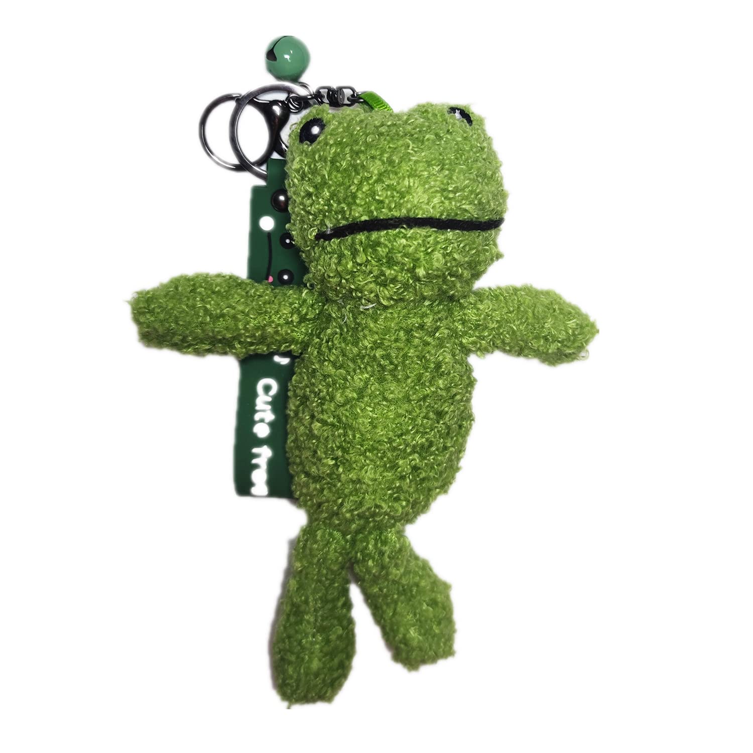 VIVIGOPlush Frog Keychain Women Men Car Key Ring Soft Toy Doll Accessory Backpack Bag Decoration Gift for Teens 9012,Green,Small
