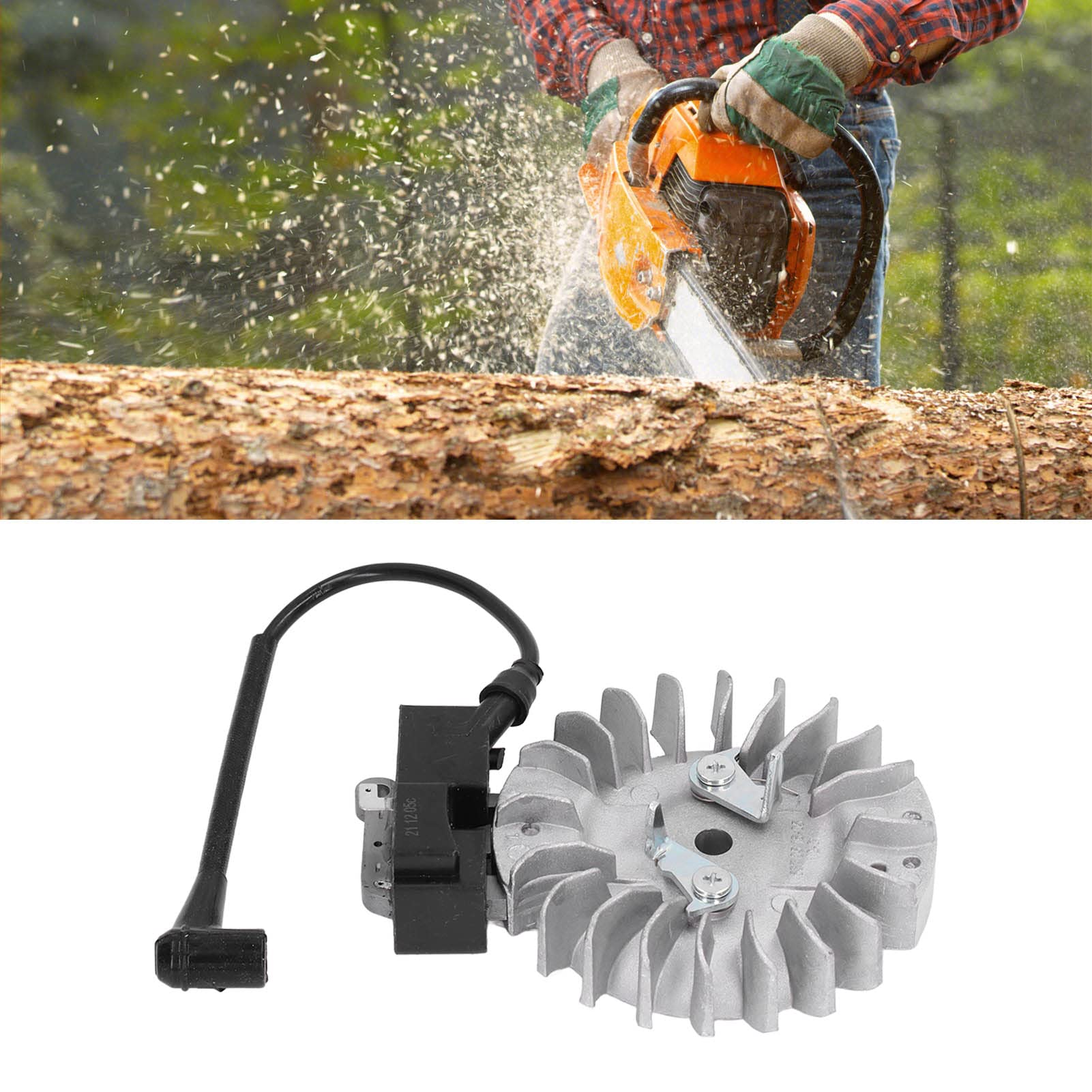 Fyearfly Volant D’Allumage de Tronçonneuse, Fil D’Allumage Volant de Connexion OEM : 537051605 Remplacement D’Origine, pour Hus.qvarna 362 365 371 372 372Xp