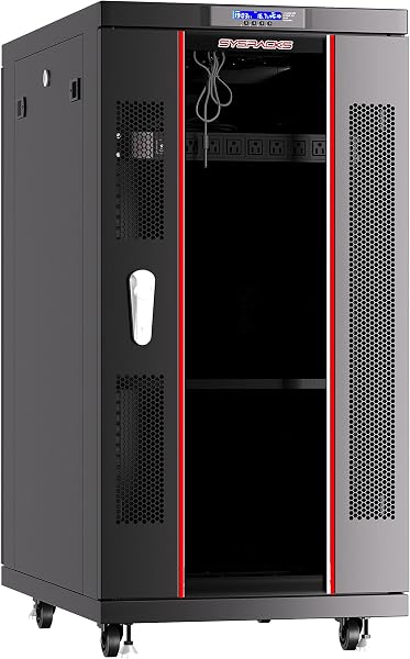 Home Server Rack Cabinet – 19 Floor Standing Network Rack, 32 Deep Homelab Rack with Locking Glass Door, Cooling Fans,
