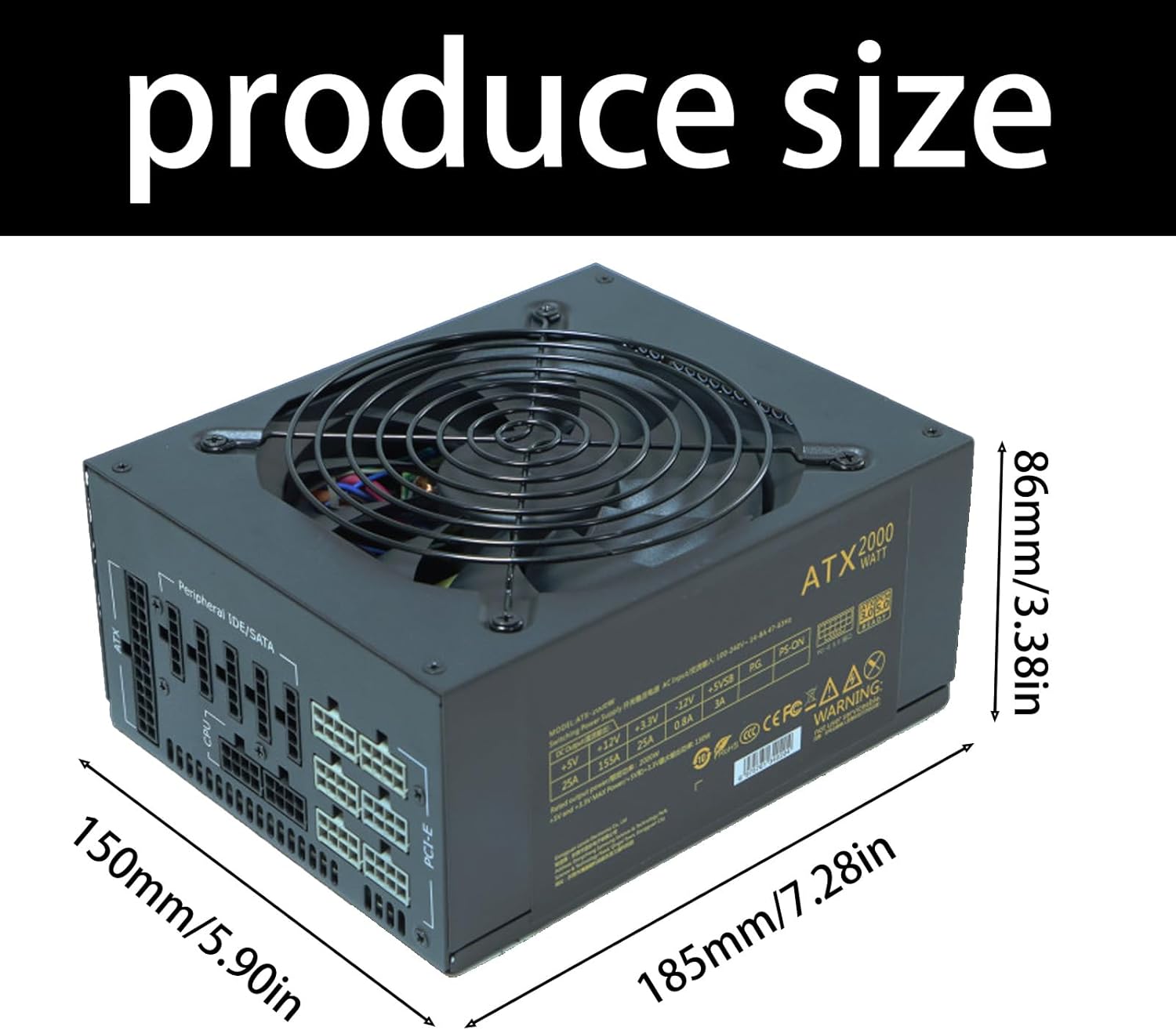 12V HPWR 2000 ワットデスクトップコンピュータ電源ユニット熱管理 20 + 4PIN 鉱夫洞窟鉱山供給冷却 PC ユニッ