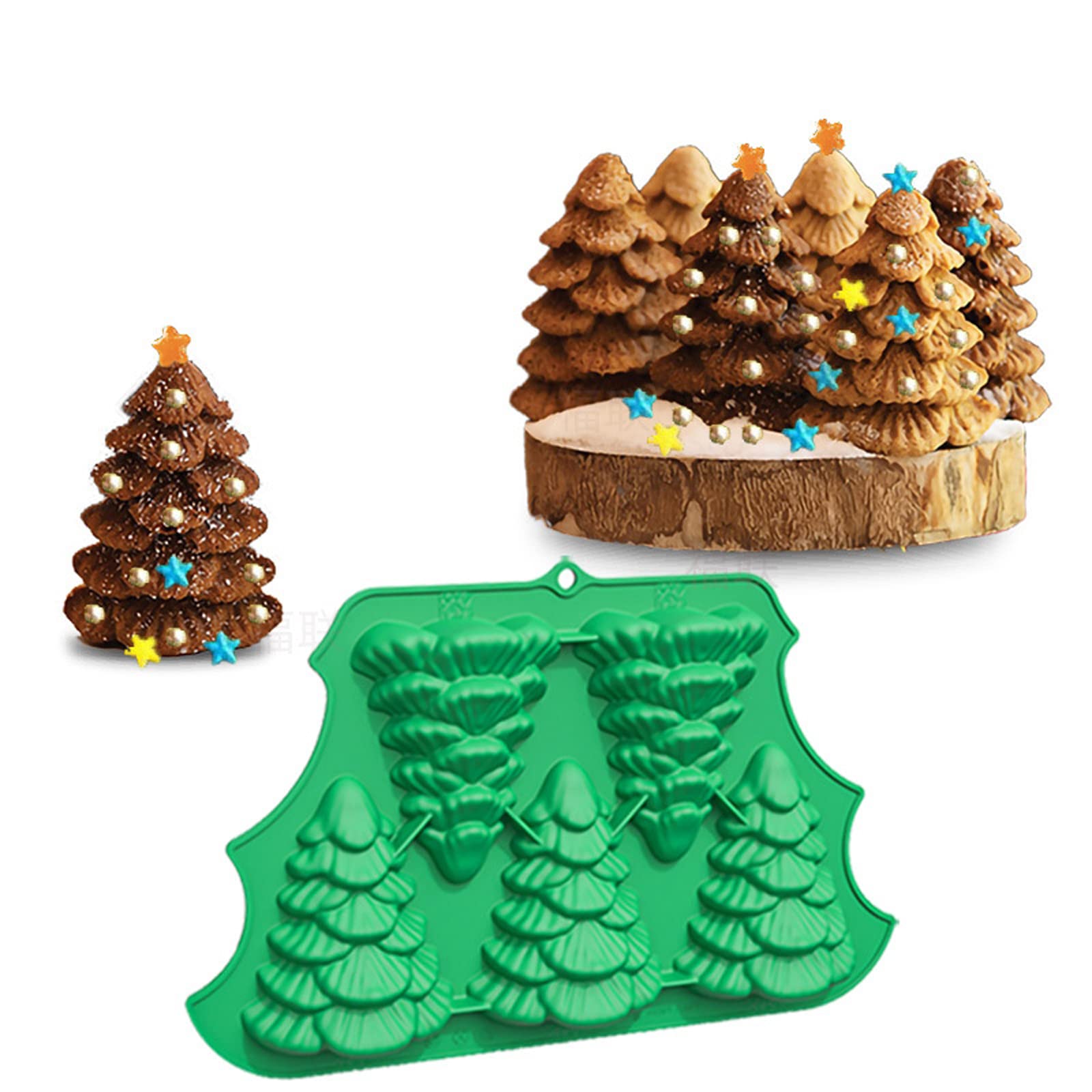 3D Christmas Tree Cake Chocolate Baking Mold Mousse Mould Ice Cube Tray DIY