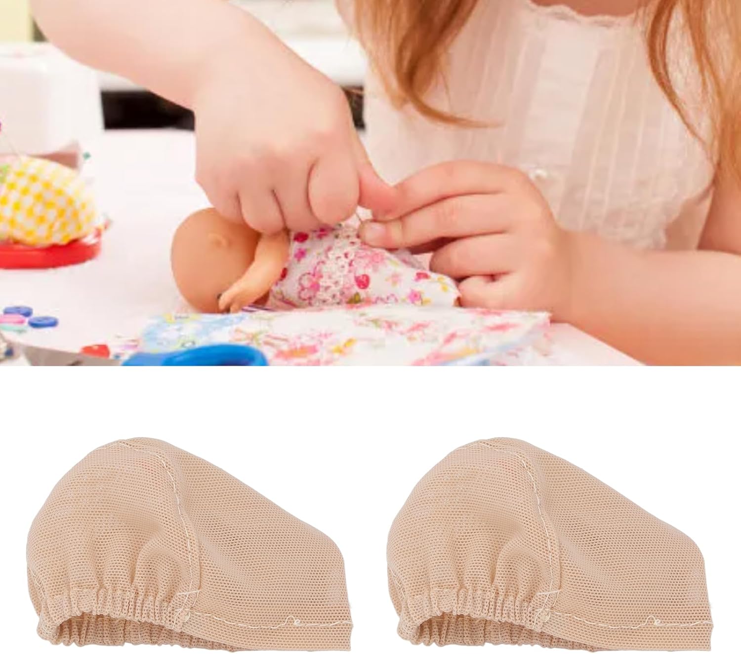 Doll Wig Net Cap, Ball Jointed Dolls Costume Liner for Various Head Circumferences Doll Making Accessories (1/6 15.5‑17.5cm Head Circumference)