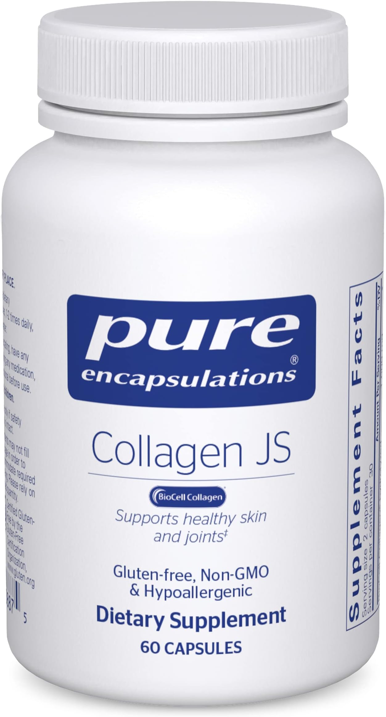 Pure Encapsulations - Collagen JS - Hypoallergenic Multi-Molecule Collagen Complex - 60 Capsules