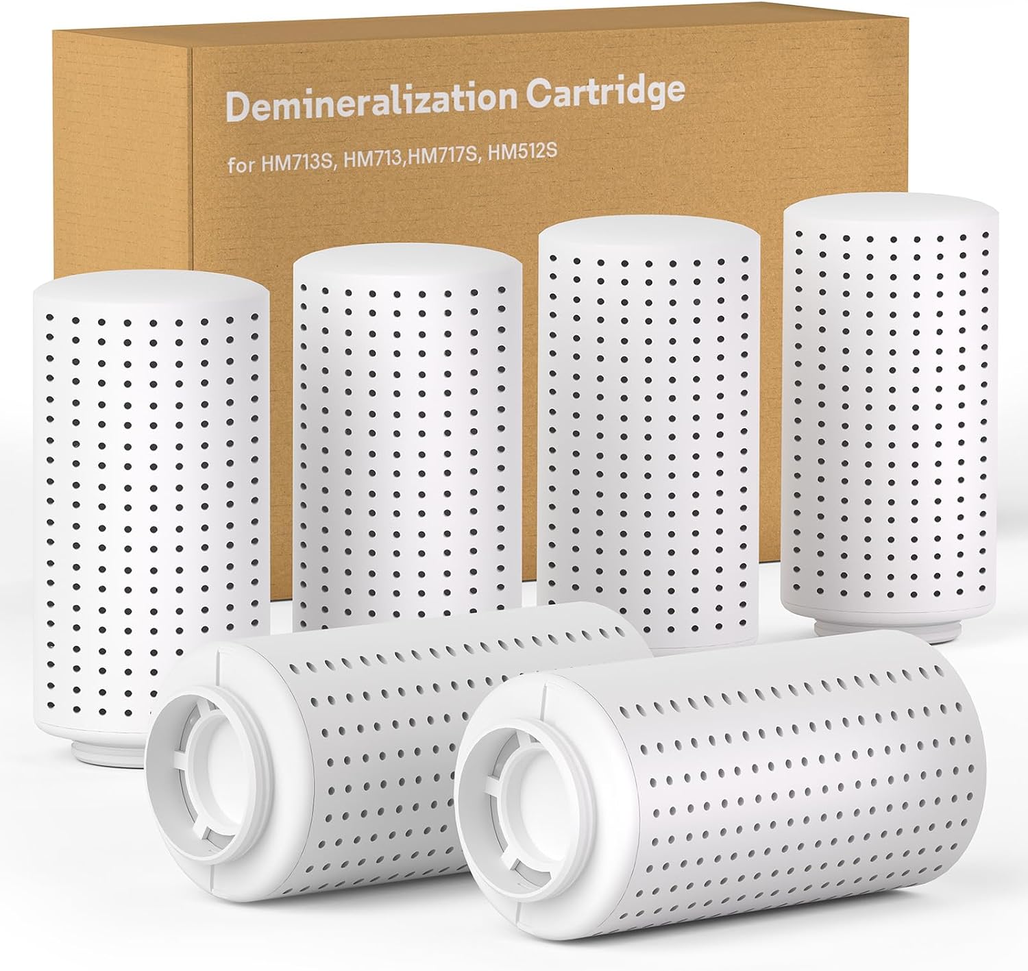 Demineralization Cartridge Compatible with Dreo Humidifier HM713S HM717S HM713 HM512S, Prevent Mineral Build-up, Filter Hard Water, Remove White Dust, Extend Humidifier Life, 6pcs (DR-HPA017)