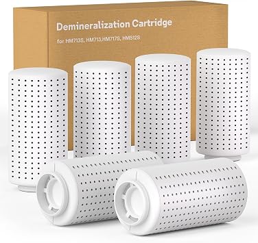 Demineralization Cartridge Compatible with Dreo Humidifier HM713S HM717S HM713 HM512S, Prevent Mineral Build-up, Filter Hard Water, Remove White Dust, Extend Humidifier Life, 6pcs DR-HPA017