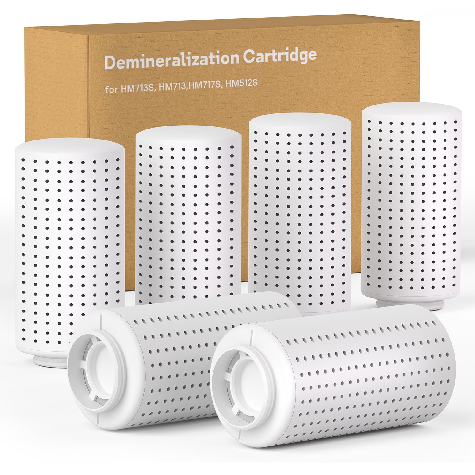 Demineralization Cartridge Compatible with Dreo Humidifier HM713S HM717S HM713 HM512S, Prevent Mineral Build-up, Filter Hard Water, Remove White Dust, Extend Humidifier Life, 6pcs (DR-HPA017)