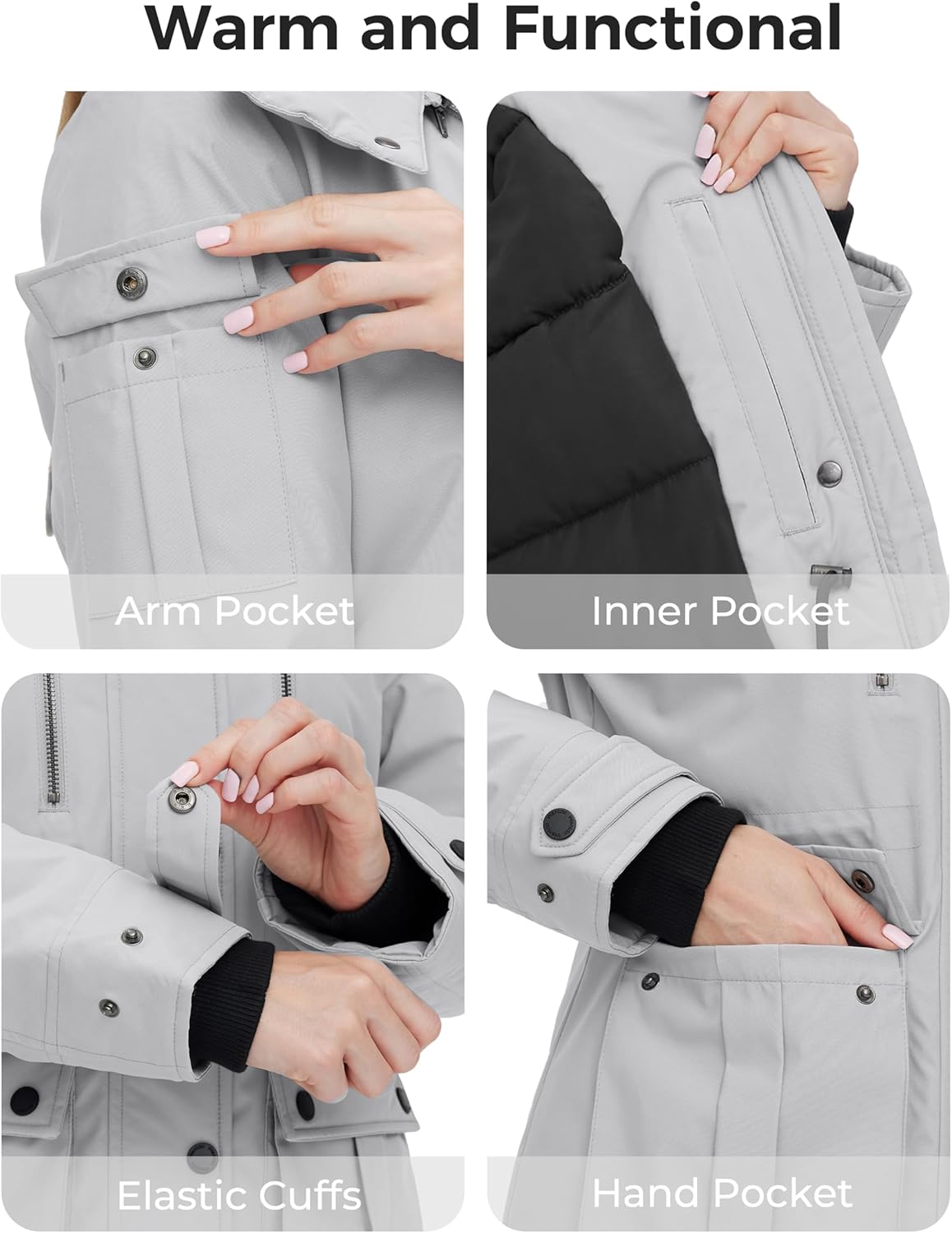 wantdo Women's Quilted Winter Coat Warm Puffer Jacket Thicken Parka with Removable Hood - Image 6