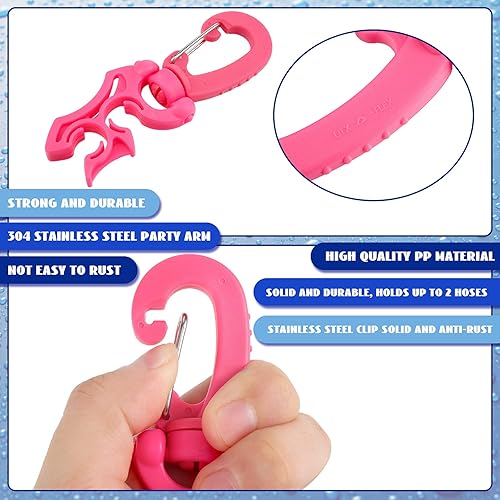 Miniatura 3 de Zhanmai 6 piezas de clip de soporte de manguera doble para buceo, clip de manguera BCD y accesorios de equipo de esnórquel con hebilla de gancho a