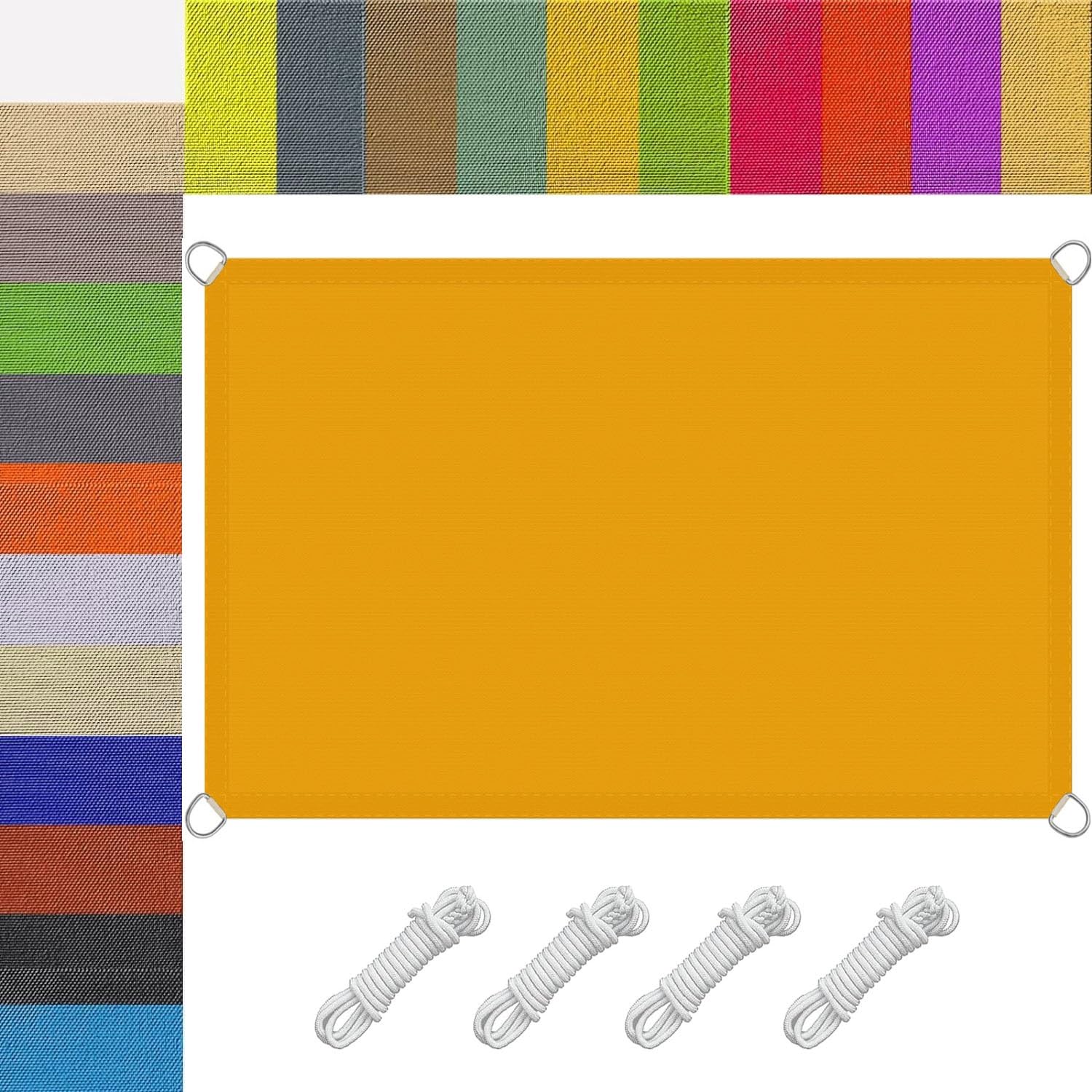 Voile d'ombrage rectangulaire anti chaleur 2x3.5m pour stopper les UV sur la terrasse
