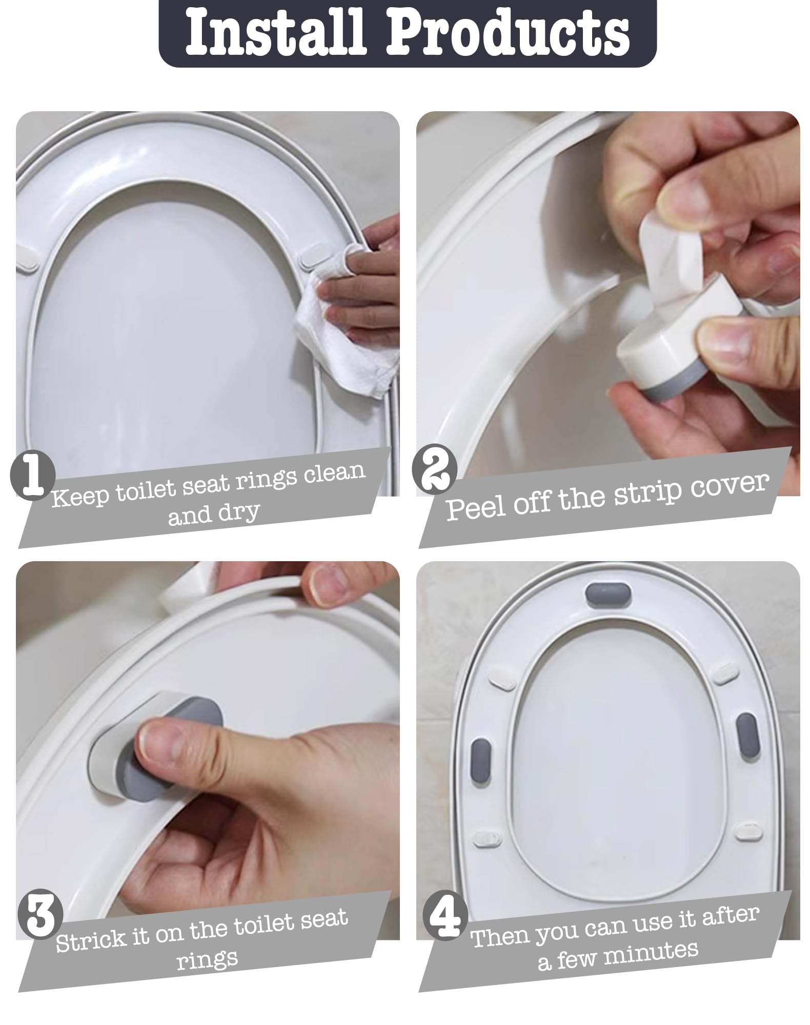 Toilet Seat Accessories - Universal Toilet Seat Buffer Pads - Anti Toilet Seat Accessories - Universal Toilet Seat Buffer Pads - Anti