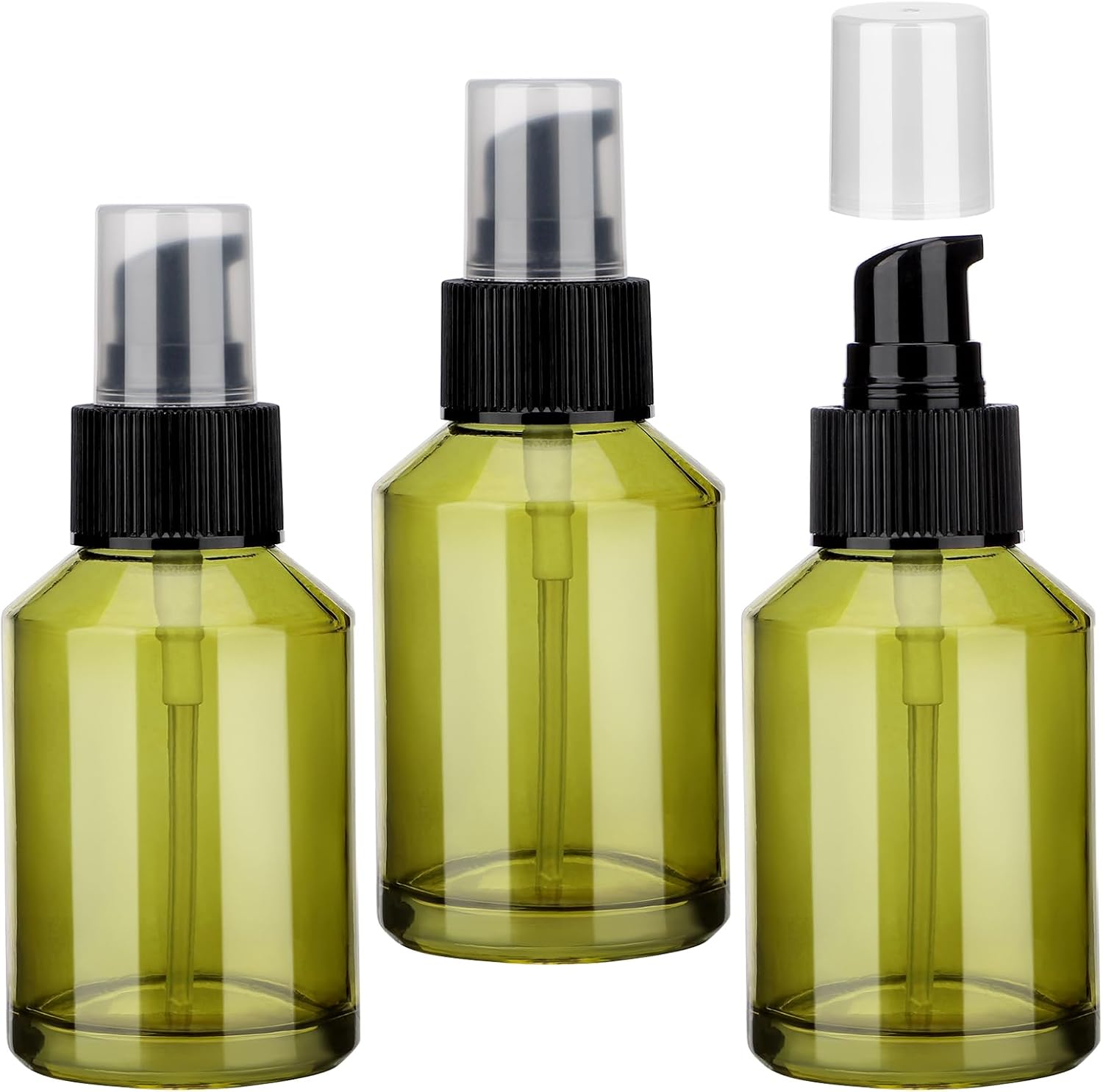 Amazon.com: Segbeauty 3pack 2oz Empty Refillable Glass Creams Lotions ...