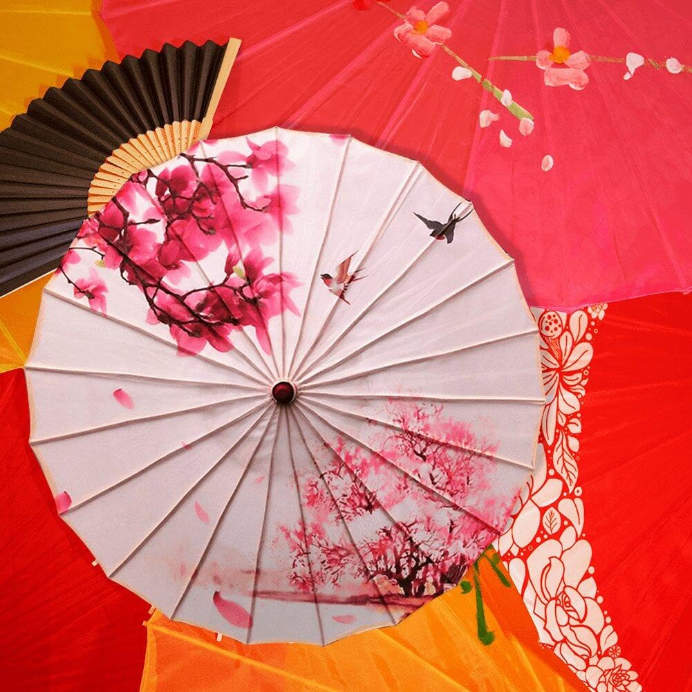 Parapluie Chinois En Papier, Parasol Japonais En Papier Huilé Avec Poignée En Bois Pour Fête De Mariage, Photographie, Costume, Cosplay, Décoration Et
