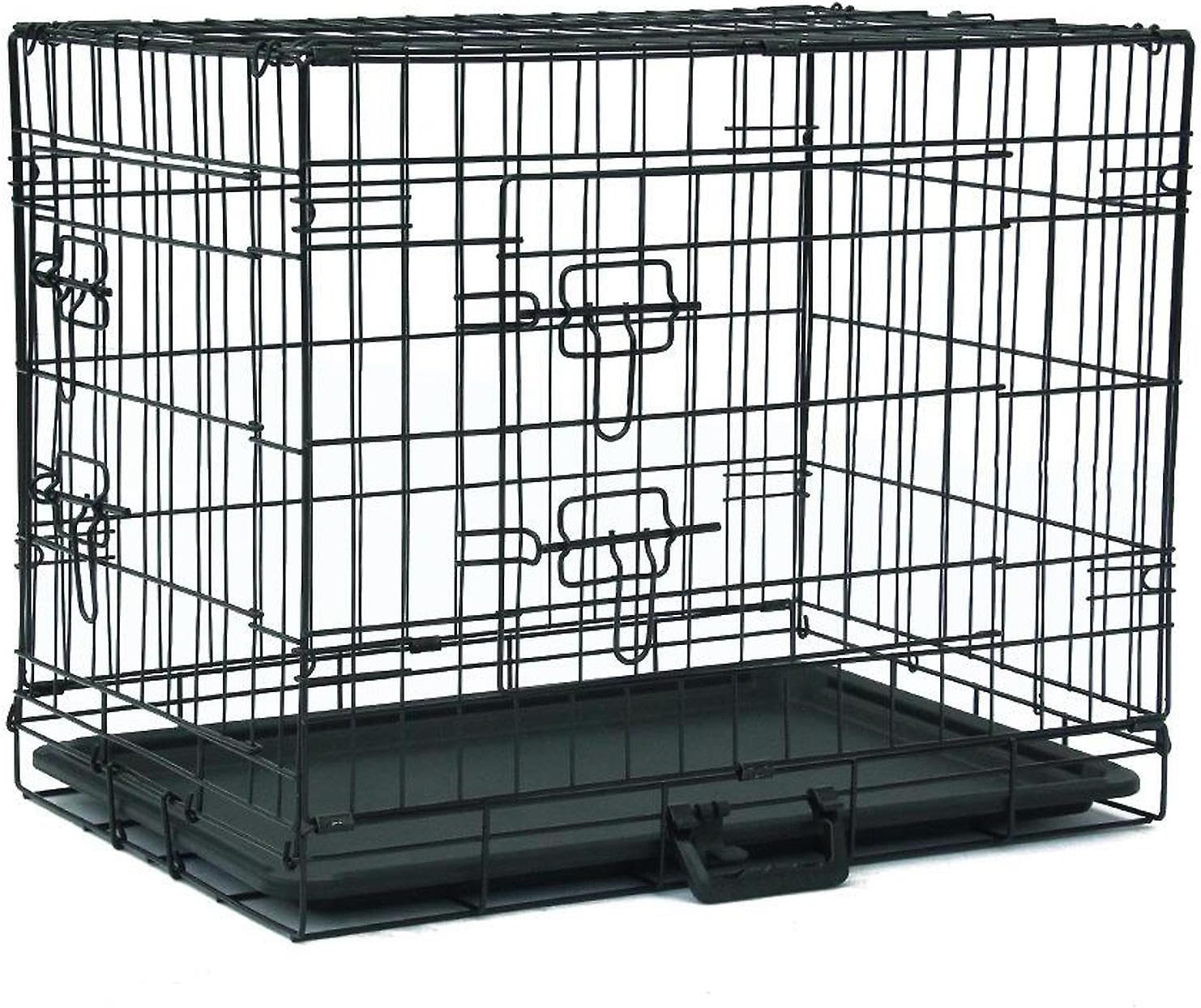 Pet Dog Puppy Cat Metal Foldable Carry Transport Training Cage Crate (60L x 46W x 51H CM)