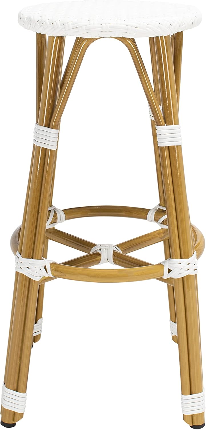 Safavieh PAT4018A Collection Kelsey Navy and White Indoor/Outdoor Bar Stool