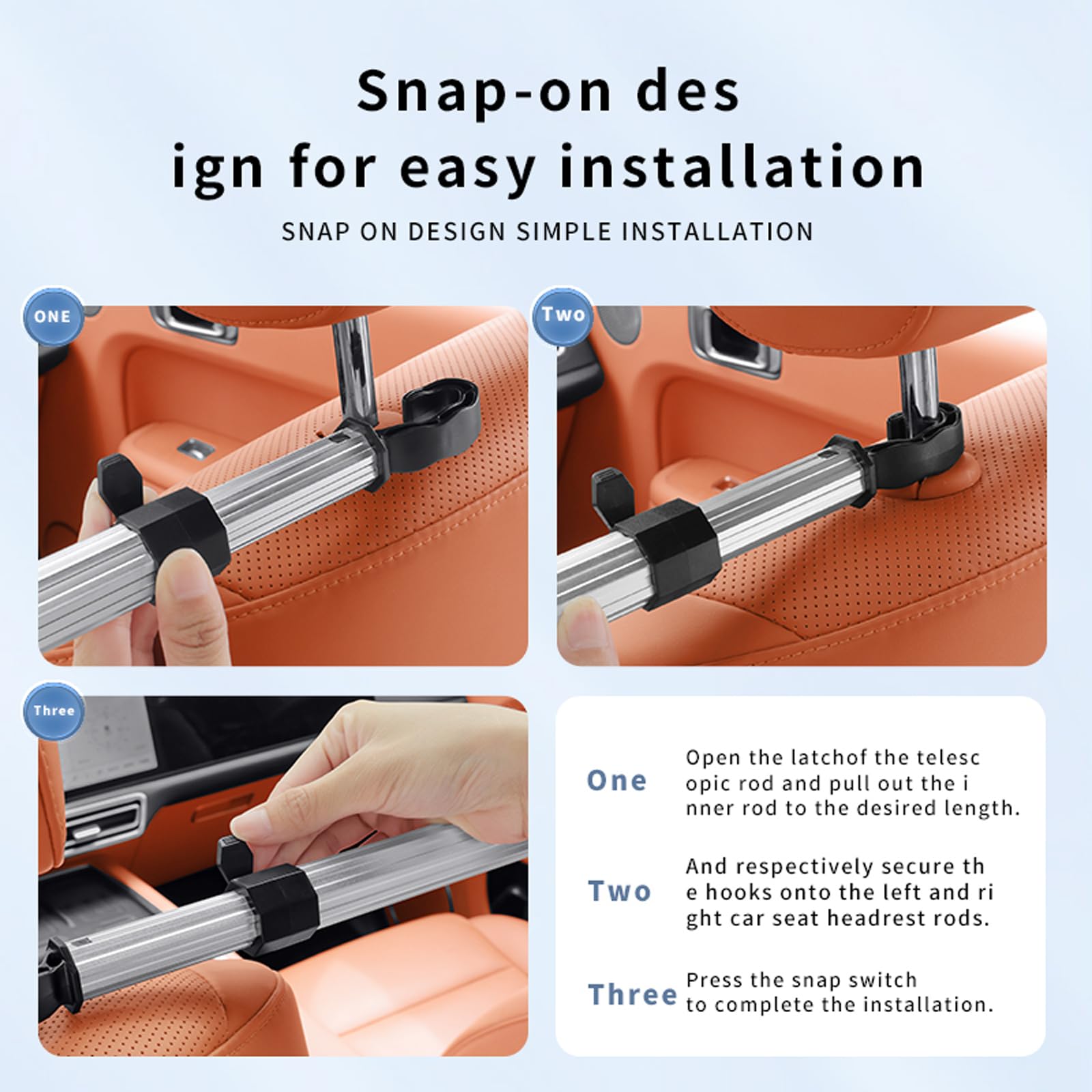 Support pour Tablette dans Le Repose-tête de Voiture, 2 pièces, Support Extensible pour Banquette arrière, étui Multifonction 3-en-1 avec Porte-Tasse et Crochet réglable, Support de Tablette