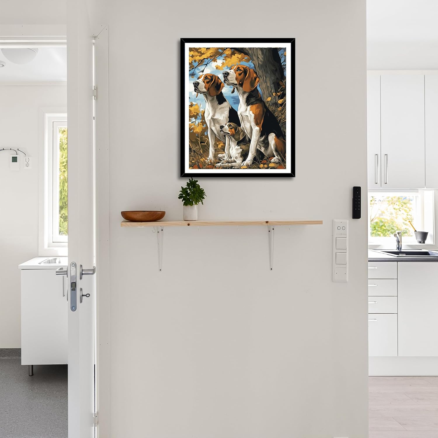 ARNLRDYA Animal Dogs Paint by Numbers for Adults, Coonhounds Paint by Number Kits, Funny Dog Cute Poster DIY Acrylic Painting for Gift Home Wall Decor(16×20inches, Unframe) Art-024