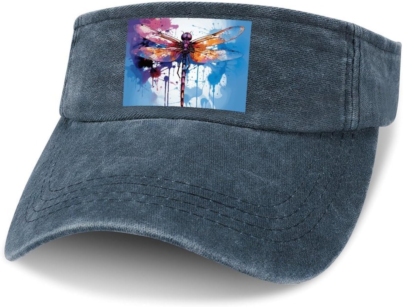Sport Sun Visor Hats Adjustable Colorful Abstract Dragonfly Empty Top Baseball Cap for Women and Men Outdoor Activities