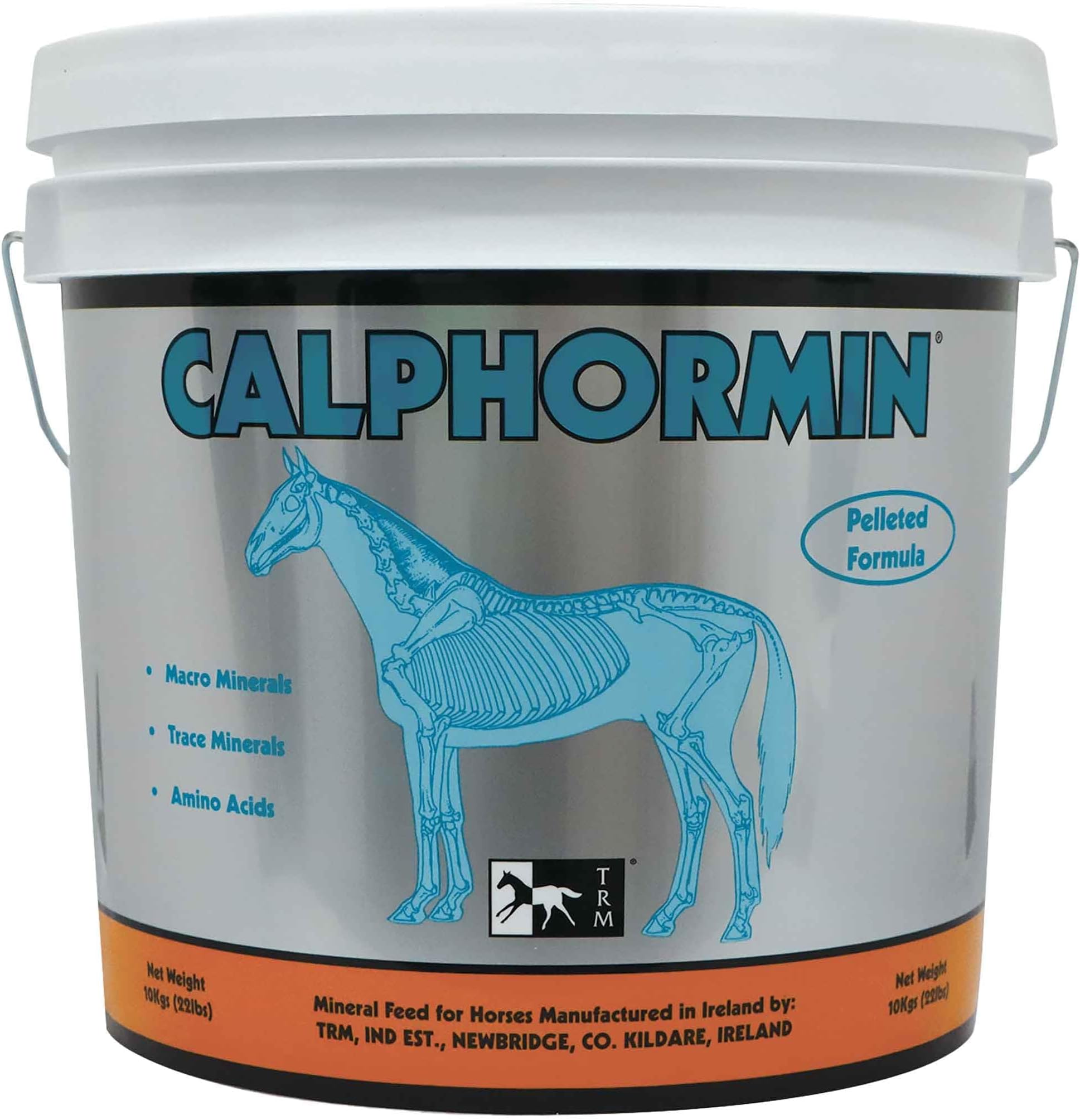 TRM Calphormin Nutrient-Rich Horse Supplement for Optimal Skeletal Development of Young Horses - 22 lb (10 Kg) - Bucket - 22 lb