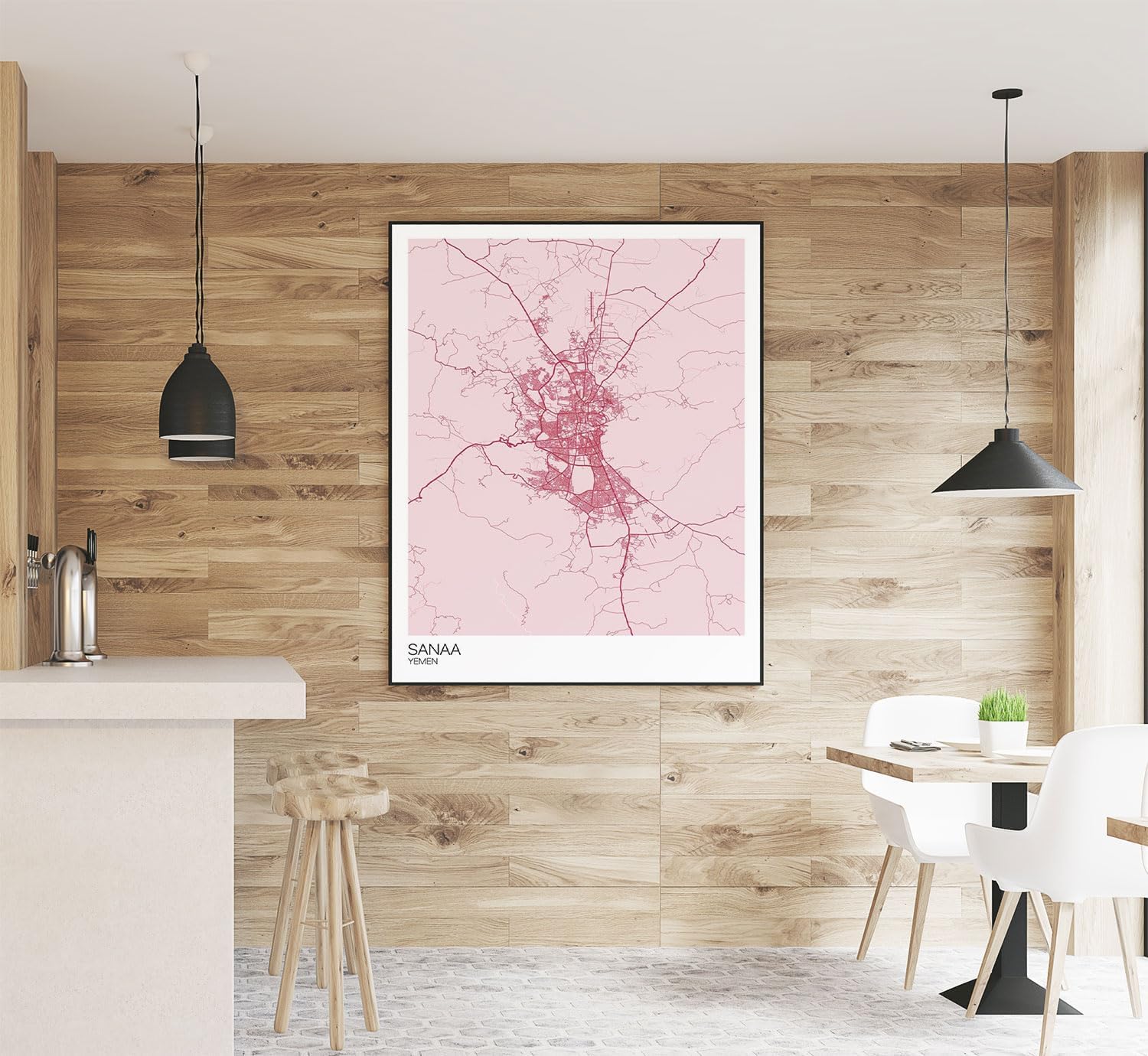 Modern Colored Hometown Poster of Sanaa Yemen 8 | 11x17 12x18 16x24 24x36 Unframed Wall Art | Minimalism City Traveler Print | Minimal Gift | Minimalist Home Office Decor