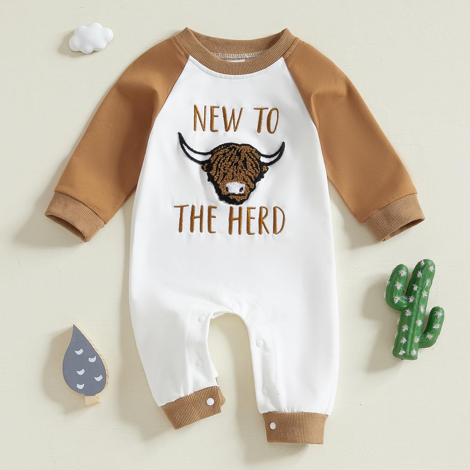 Western Baby Boy Girl Clothes Cow One Piece Oneise Jumpsuit Cowboy Cowgirl New to Here Romper Newborn Baby Outifts - Image 2
