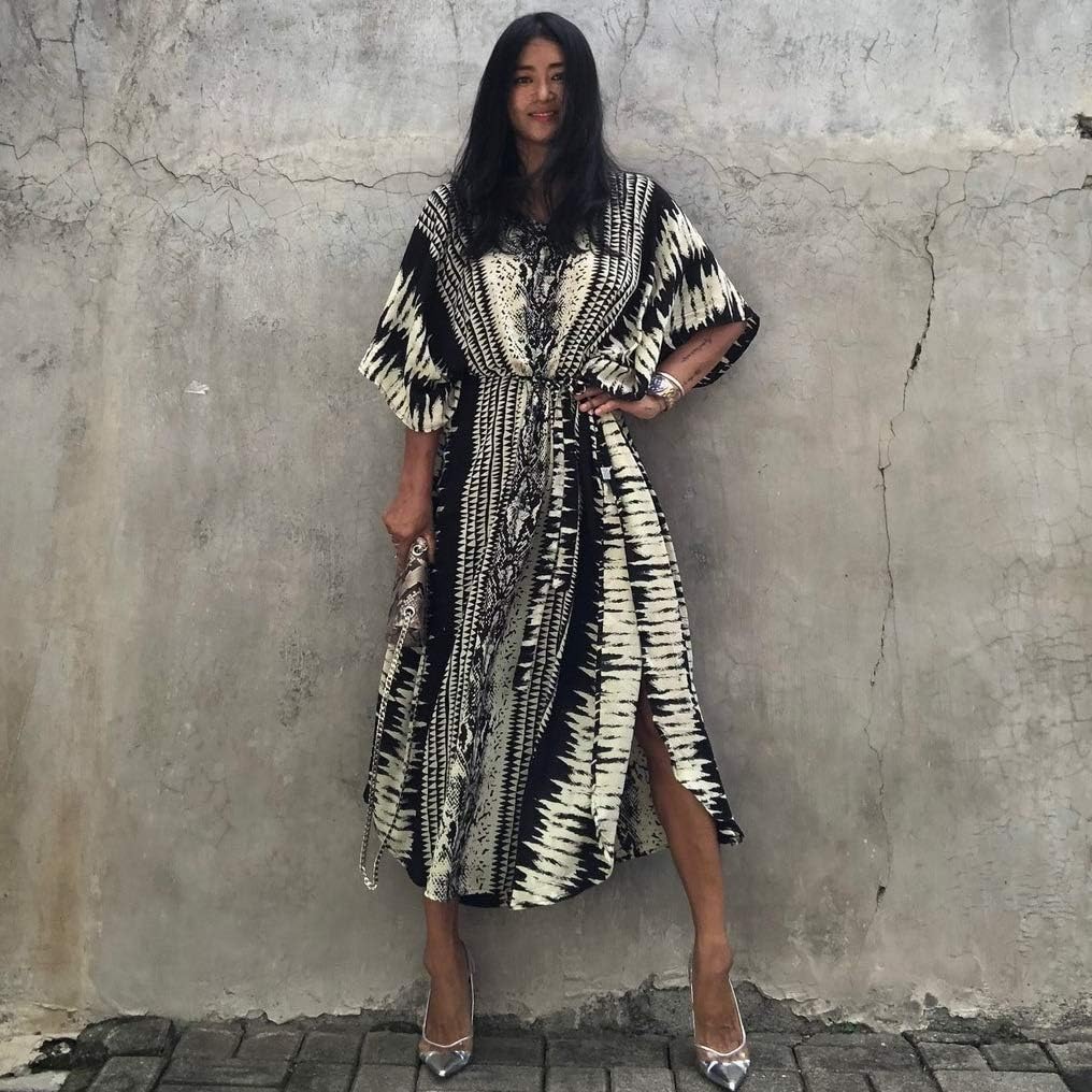 Bsubseach Kaftan Dresses for Women 2025 Plus Size Swimsuit Cover Up Tie Dye Caftan Maxi Dress Loungewear - Image 2