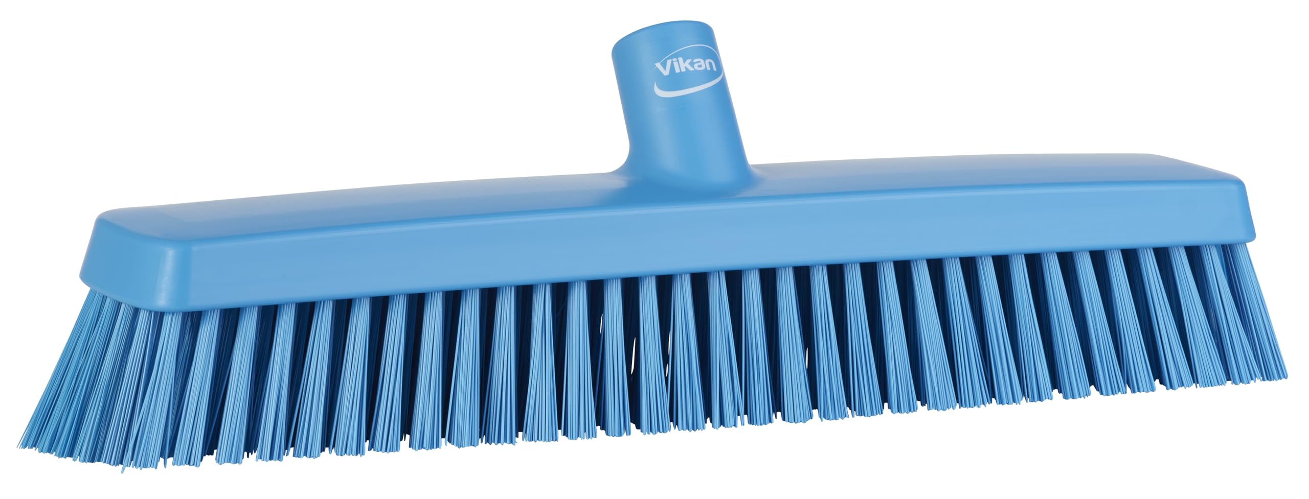 Balai poussé Vikan 31753 en bleu avec des fibres douces et rigides pour un nettoyage impeccable