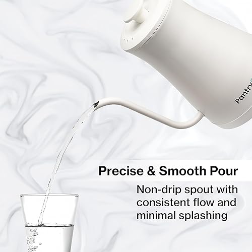 Miniatura 2 de The Display Guys - Hervidor eléctrico de cuello de cisne de 1.0L y 1500 W, interior de acero inoxidable, ebullición rápida, apagado automático,