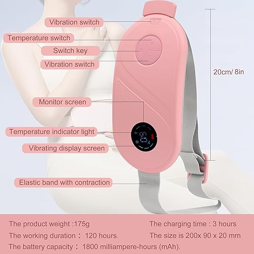 Miniatura 4 de Almohadillas térmicas para calambresAlmohadilla térmica eléctrica, almohadilla térmica inalámbrica portátil mejorada (blanco)