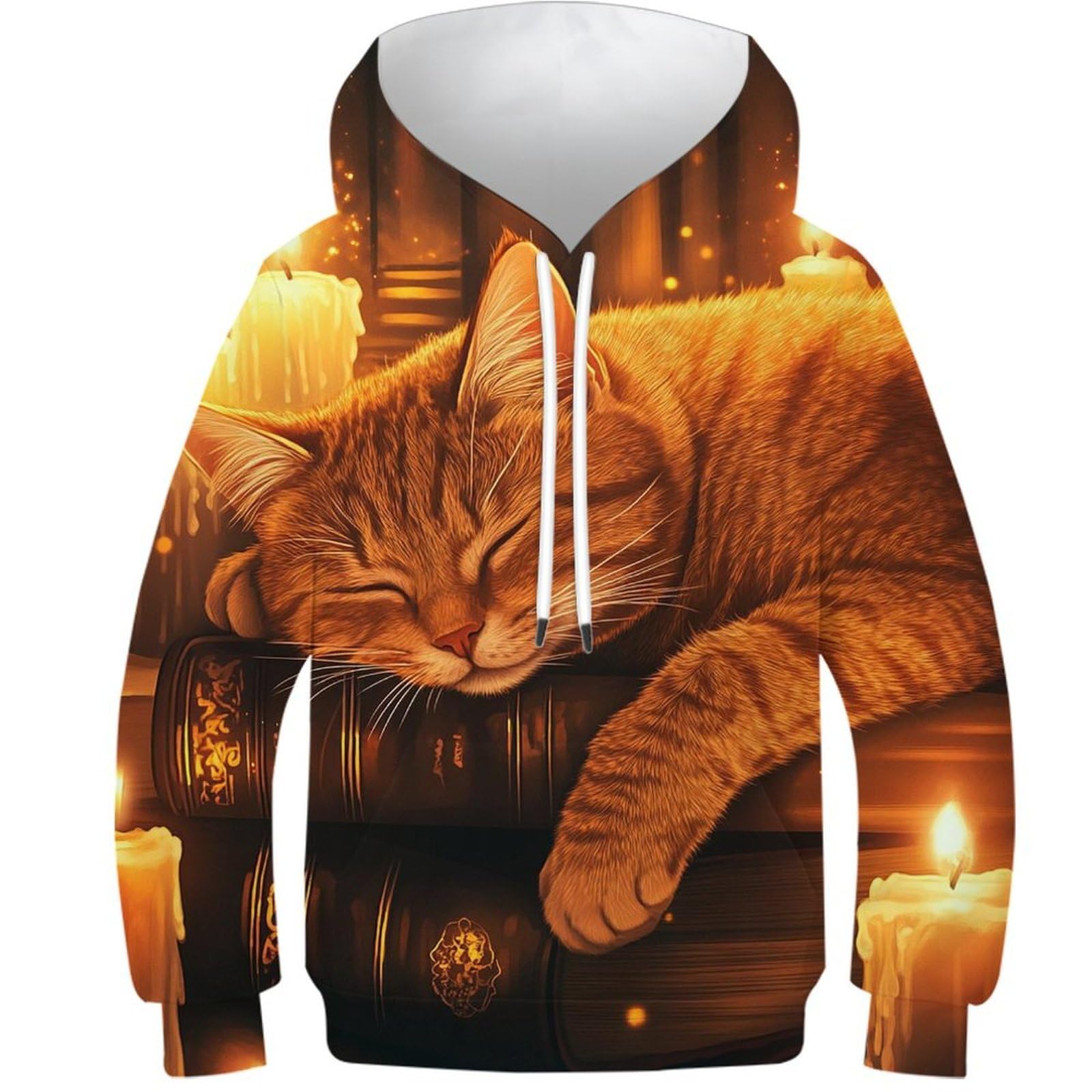 Sweat à capuche haut de gamme imprimé chat 3D premium 9-11 ans - 8