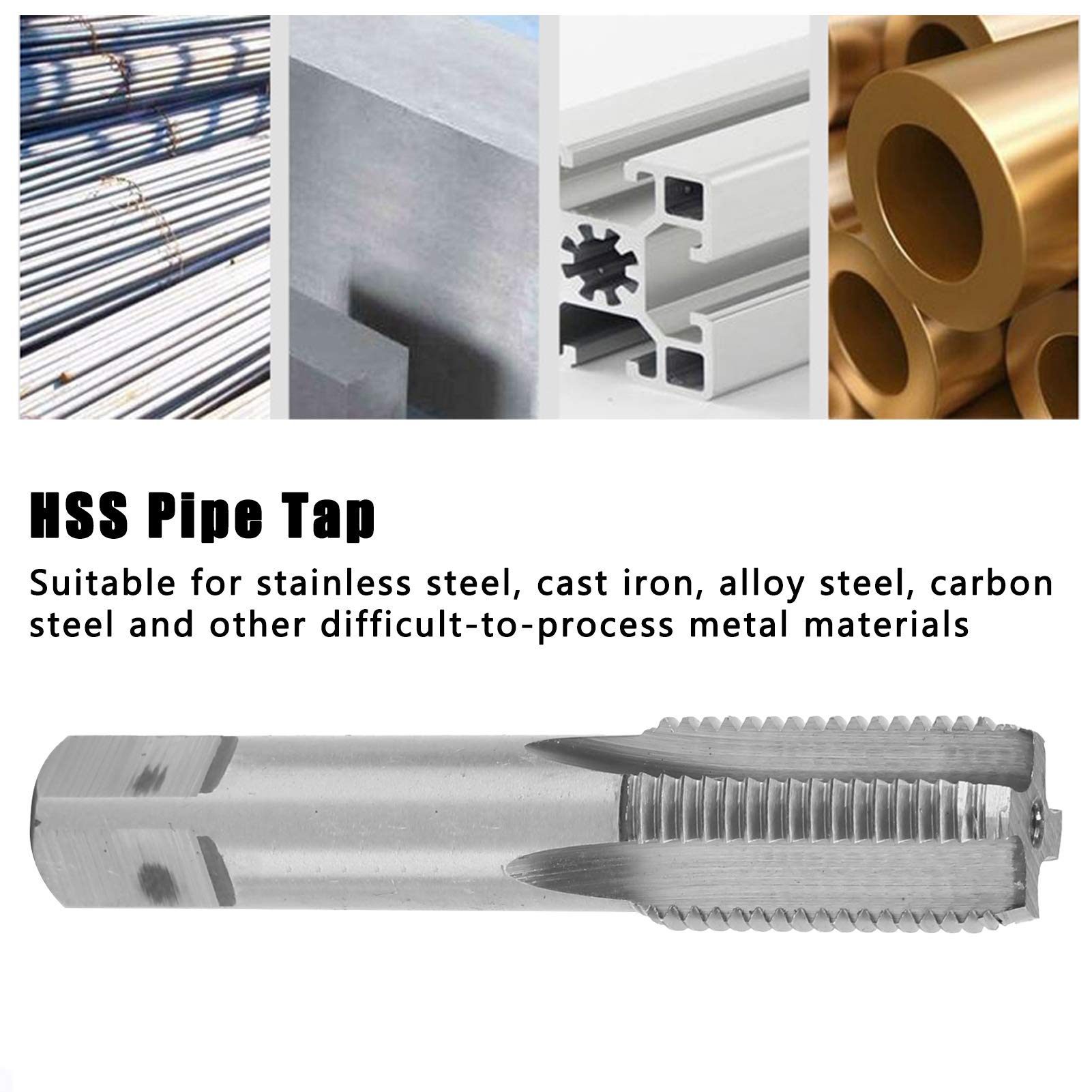 Thread PT Pipe Tap Set, HSS G1/4?19 Hardware Repair Manual Tools, Screwdriver Repair Tool for Assorted Plumbers Mechanics DIY cutting Tools