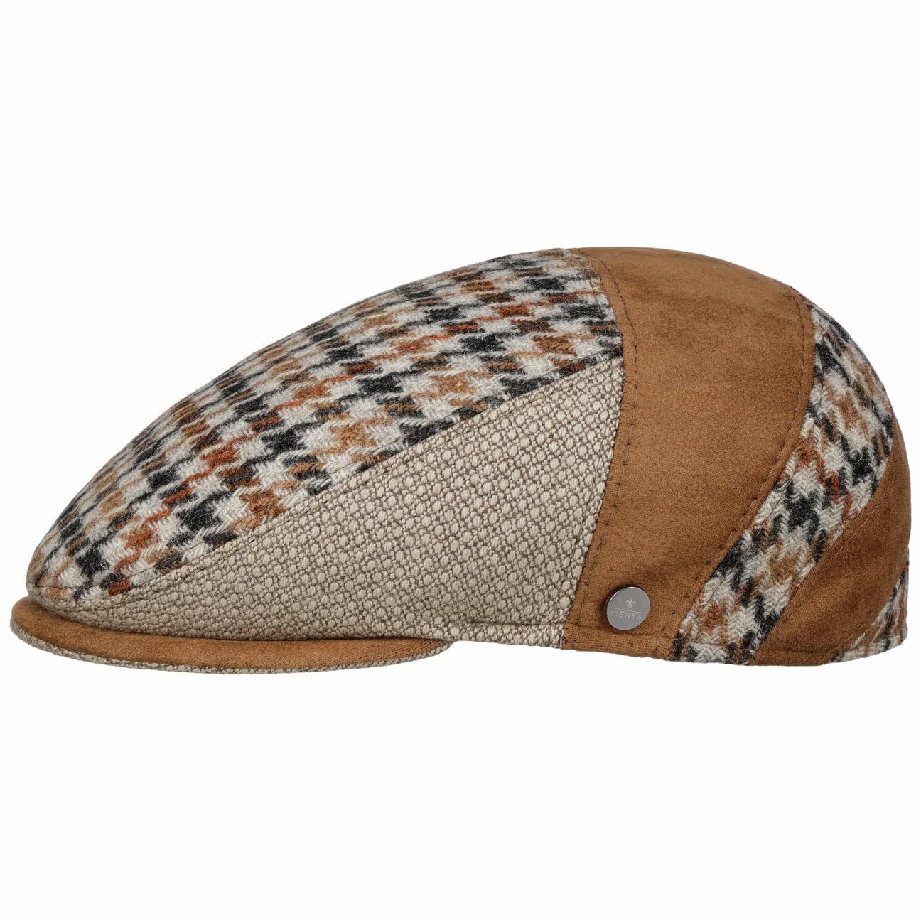 LIERYS Burnham Patchwork płaska czapka z daszkiem męska – Made in Italy, z daszkiem, na jesień, zimę, jesień i zimę