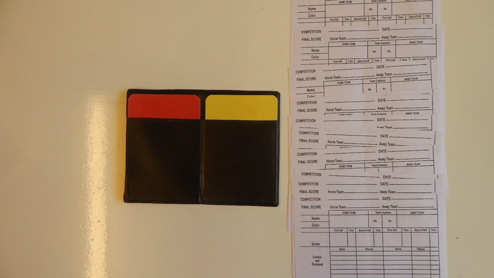Football Soccer Referee Wallet with Red Card and Yellow Card Match Cards